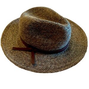 Stylish Brown Wide Brim Woven Hat